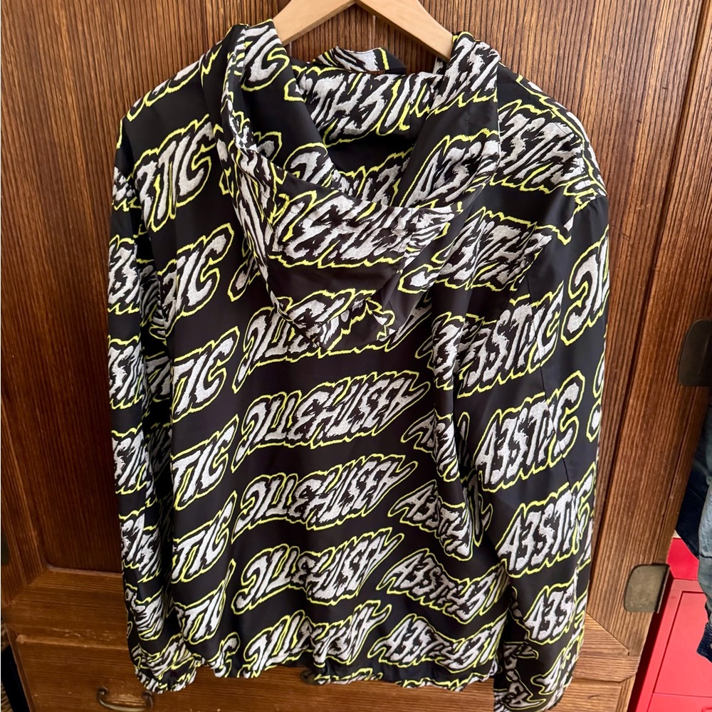 Diesel Black and Yellow Graphic Windbreaker with Hood size L - Picture 6 of 12